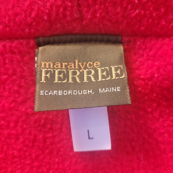 Maralyce Ferree Front Zipper Red Teddy Fleece Jacket. Size L - Picture 8 of 9